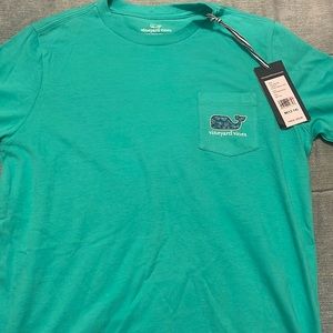 Girls Vineyard Vines T Shirt Teal M 12-14 NWT Tropical Whale on the back
